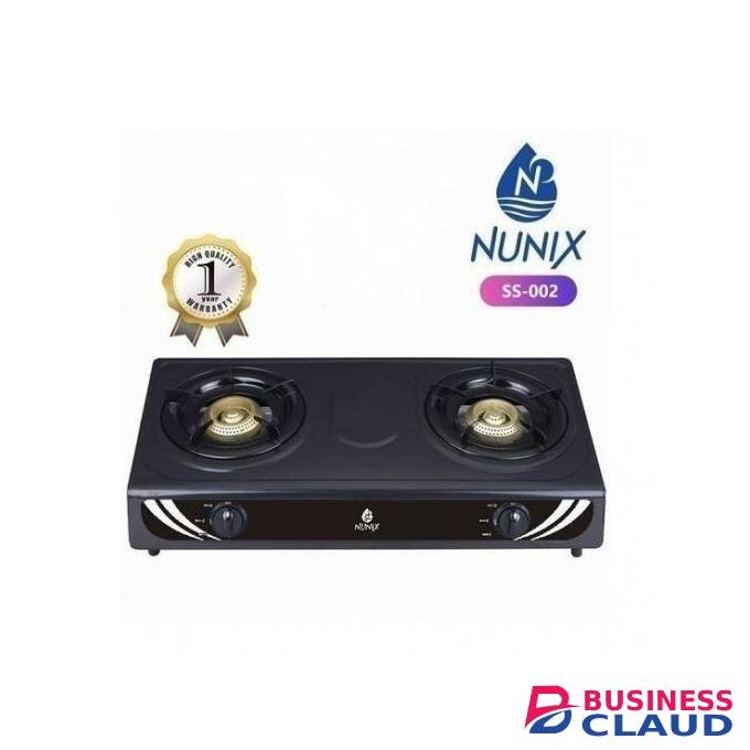 Nunix Two Burner Tabletop Gas Cooker Stainless Steel