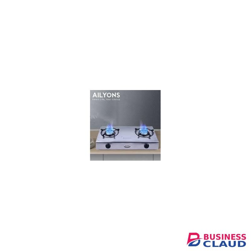 AILYONS Stainless Steel Table Top Double Burner Gas Cooker,Energy Efficient