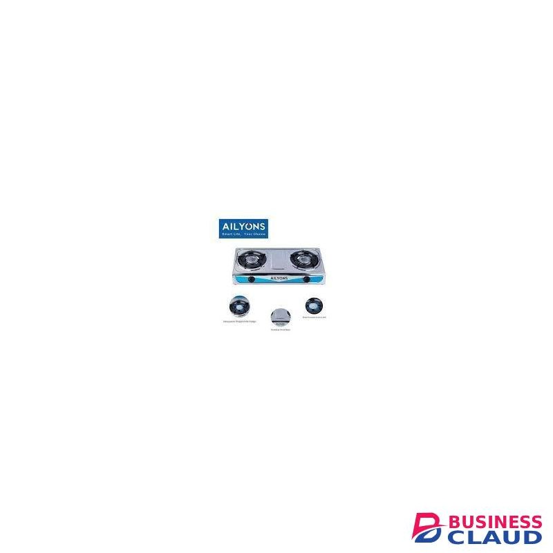 AILYONS Stainless Steel Table Top Double Burner Gas Cooker,Energy Efficient