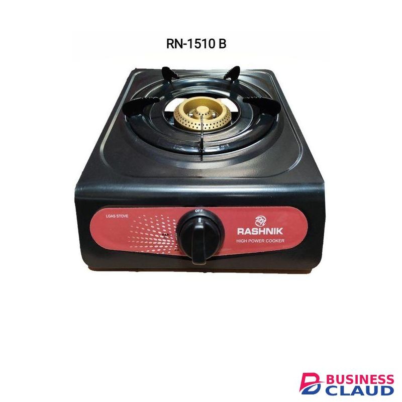 Rashnik Table Top Single Gas Cooker With Auto Ignition with Free pipe 2m
