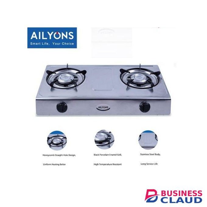 AILYONS Countertop Stainless Steel Gas Cooker with two Burner