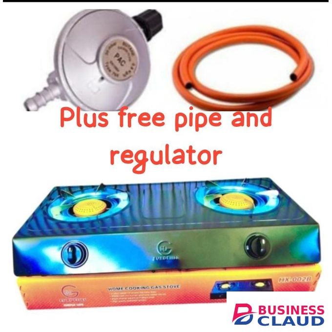 Eurochef EC AUTO Ignition Table Top Stainless Steel 2 Burner Gas Cooker Plus 6kg Regulator And Pipe