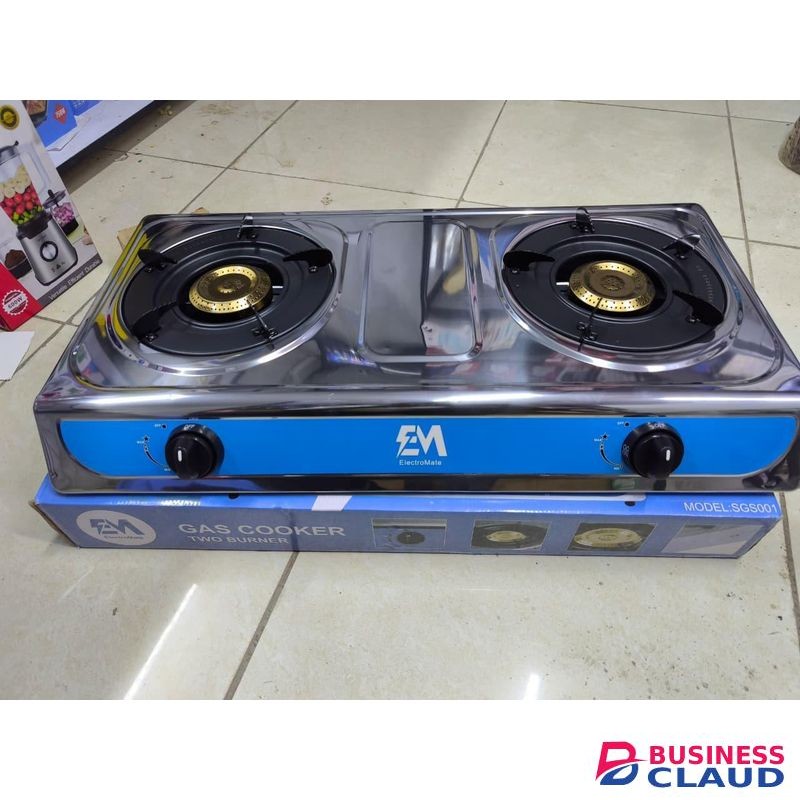 ElectroMate Stainless Steel 2 Burner Gas Cooker.