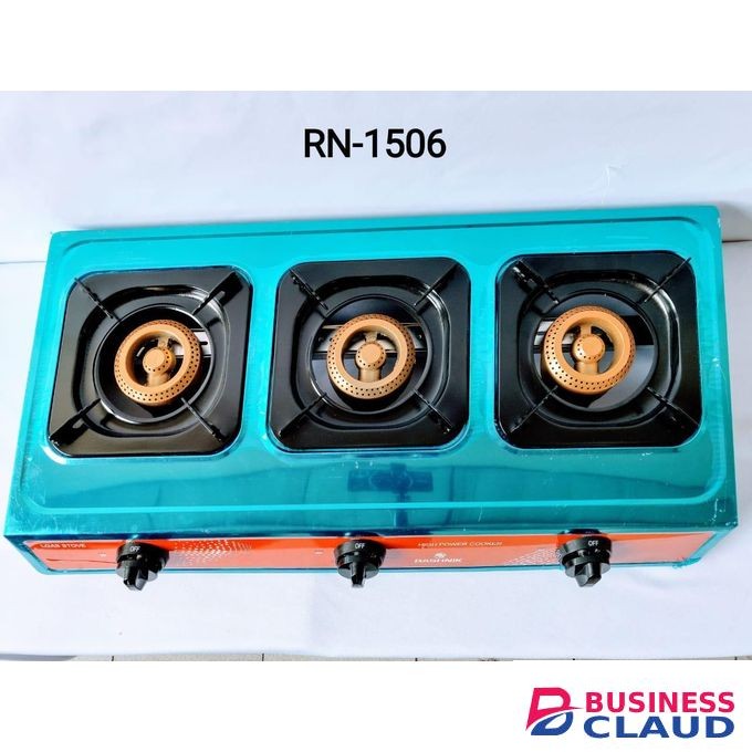 Rashnik 3-Burner Gas Cooker (Auto-Ignition, Table-Top)