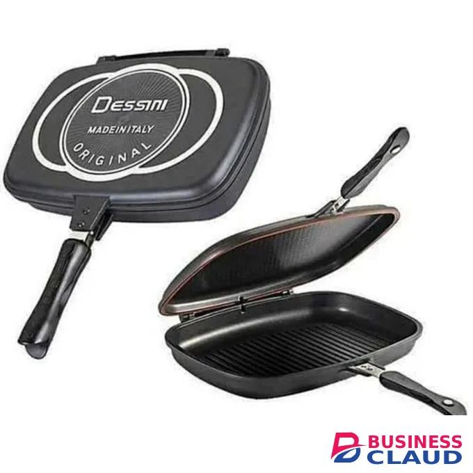 Dessini 40cm Double Grill Pan – Large Non Stick Double Sided Frying Pan for Gas Cooker & Grilling