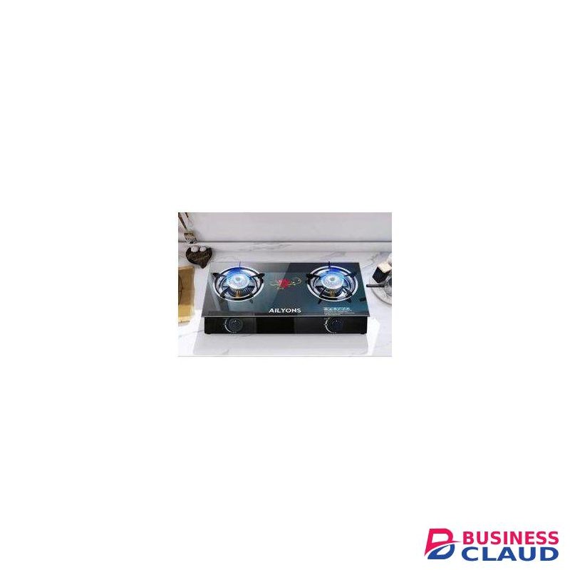 AILYONS Countertop 2-Burner Table Top Gas Cooker With strong tampered Glass Top and auto ignition