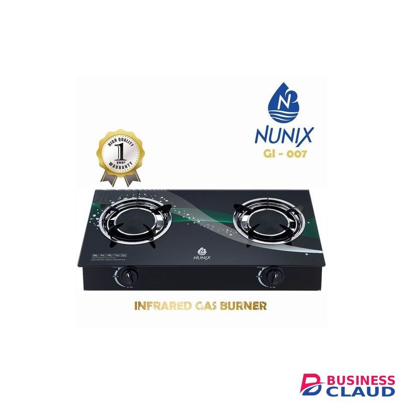 Nunix Two Burner Infrared Gas Saving Stove Burner +Regulator &Pipe