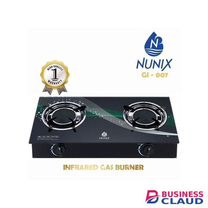 Nunix Two Burner Infrared Gas Saving Stove Burner +Regulator &Pipe