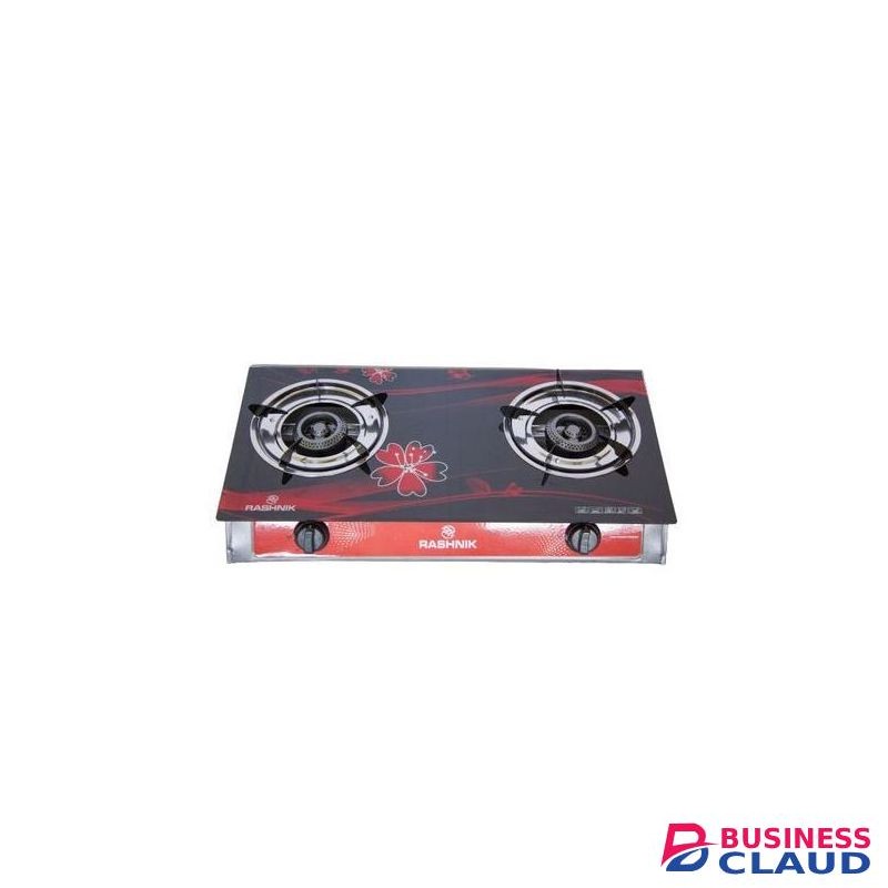 Rashnik Automatic Two Burner Table Top Cooker, Glass