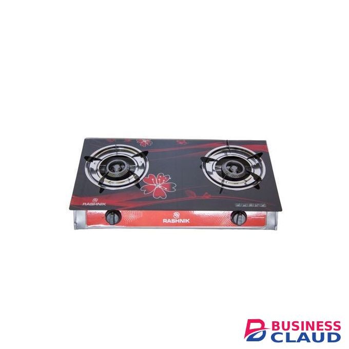 Rashnik Automatic Two Burner Table Top Cooker, Glass