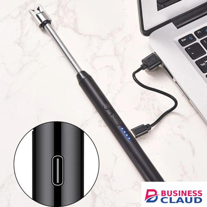 Windproof Electric USB gas Lighter Rechargeable for Gas Stove Candles and BBQ Grills Safe Durable and Convenient for Home and Outdoor Use