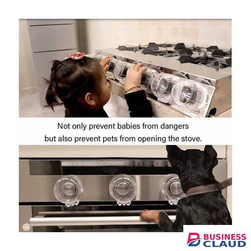 4pc clear set of gas knob covers, child and pets protective