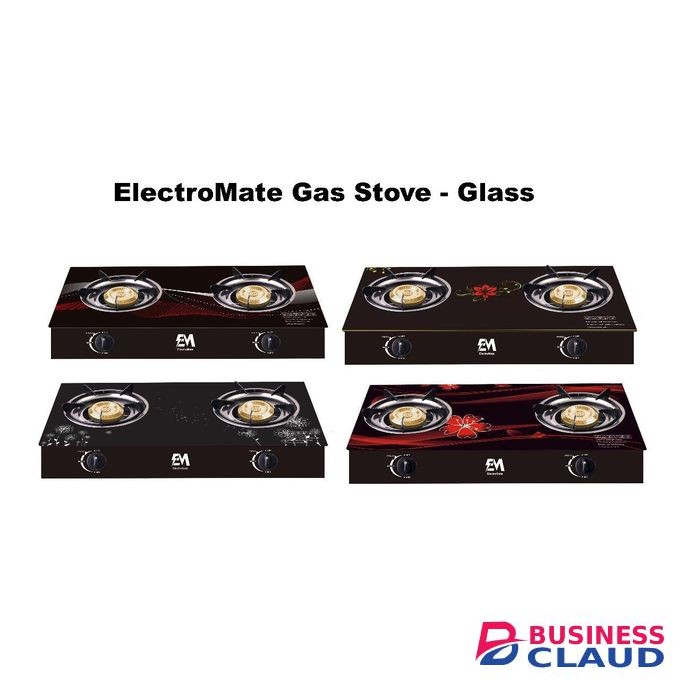 ElectroMate Two Burners Glass Gas Stove