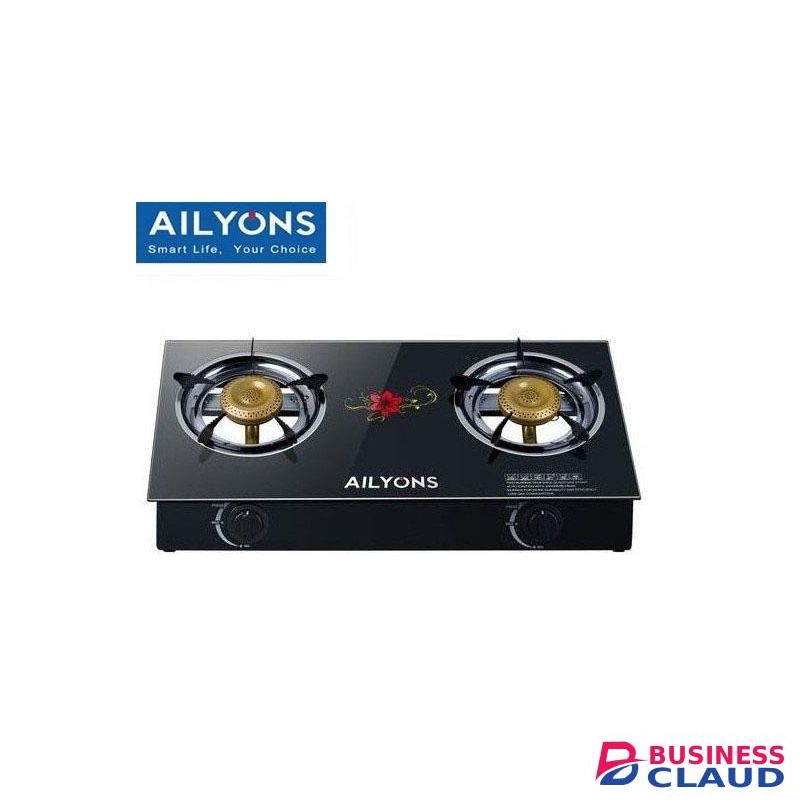 AILYONS Double Burner Glass Top Cooker - Black