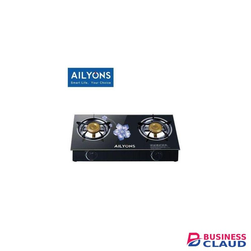 AILYONS Kitchen table top Two burner Cooker With A Glass Top, Auto ignition