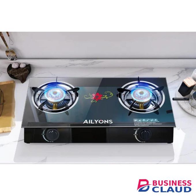 AILYONS Auto ignition table top cooker two burner glass top