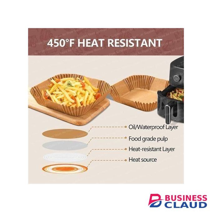 100PC Non-Stick Disposable Air Fryer Baking Paper Liners, Air Fryer Parchment Paper Liners, Microwave Air fryer Liners Food Grade Material suitable for air fryers, ovens and microwave