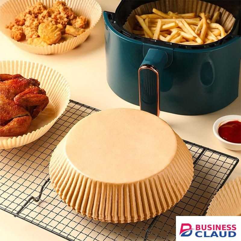 50 Pcs Air Fryer Disposable Paper Liner, 20cm Non-Stick Food Grade Air Fryer Linner