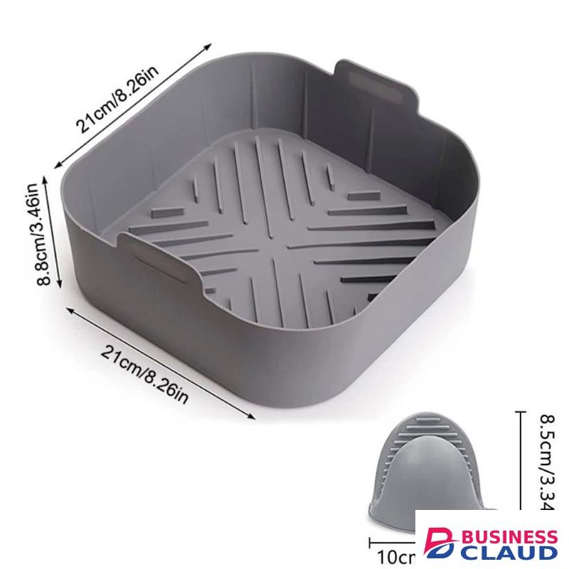 2-Pack Square Silicone Air Fryer Liner - Reusable Air Fryer Basket
