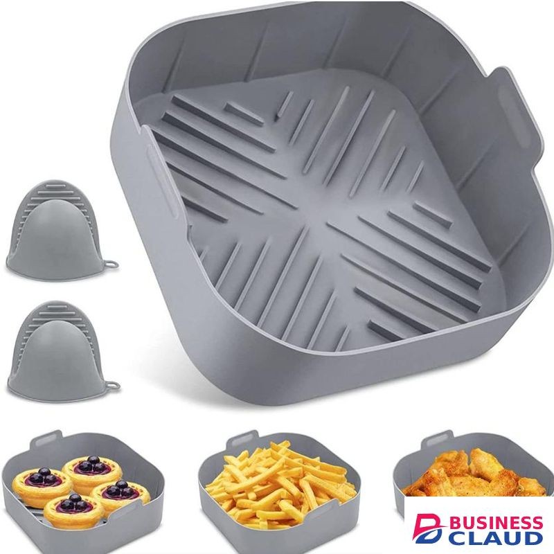 2-Pack Square Silicone Air Fryer Liner - Reusable Air Fryer Basket
