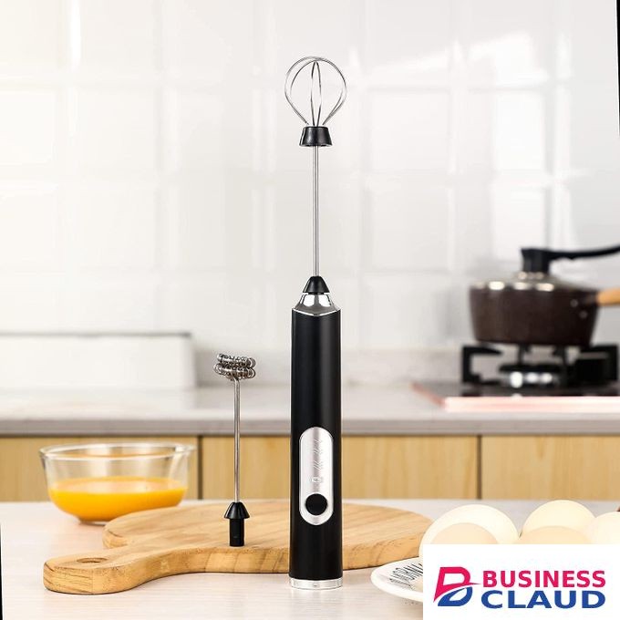 Flushrenic Milk Frothers,Rechargeable Electric Foam Maker, Milk Frother Handheld Foam Maker, Drink Mixer with Stainless whisks 3 Speed Adjustable Foam Maker Blender for Cappuccino Coffee, Lattes, Matcha, Hot Chocolate (Black)