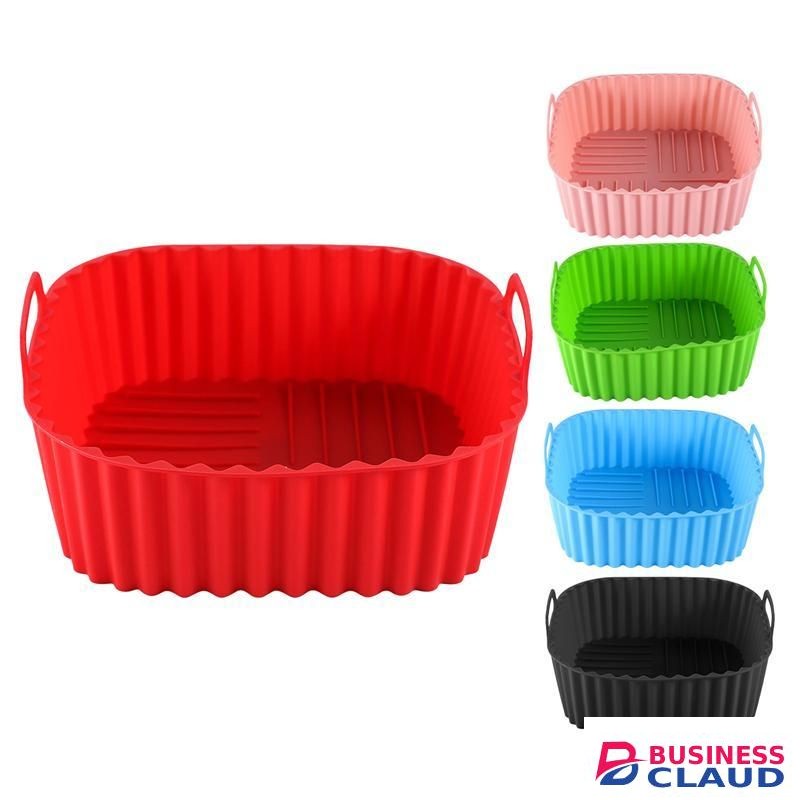 5pcs air fryer silicone pan set with non-stick silicone coating