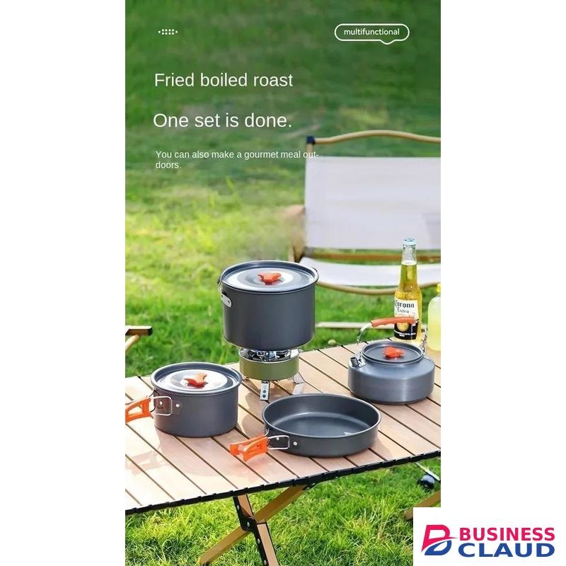 Hot-selling four-piece aluminum alloy camping cookware set, outdoor cooking equipment set