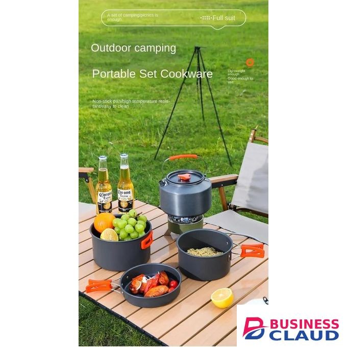 Hot-selling four-piece aluminum alloy camping cookware set, outdoor cooking equipment set