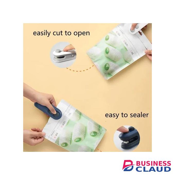 Best-selling Mini Food Packaging Bag Sealer - 2-in-1 Sealing & Cutting, Long Battery Life, Rechargeable, USB Type-C Compatible, Colors Shipped Randomly