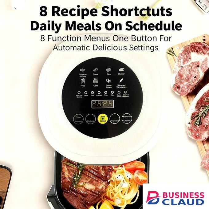 Home air fryer 8L steaming and baking integrated non flipping large capacity oil-free and non stick multifunctional electric fryer