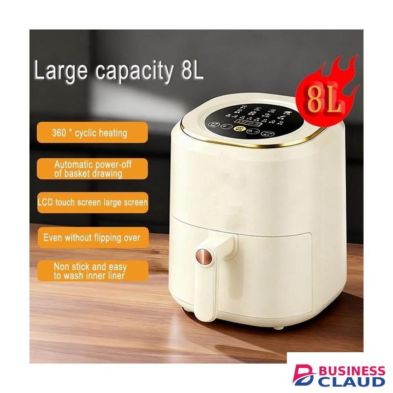 Home air fryer 8L steaming and baking integrated non flipping large capacity oil-free and non stick multifunctional electric fryer