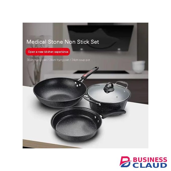 3-piece non-stick cookware set, best-selling soup pot, wok, frying pan, and cookware set