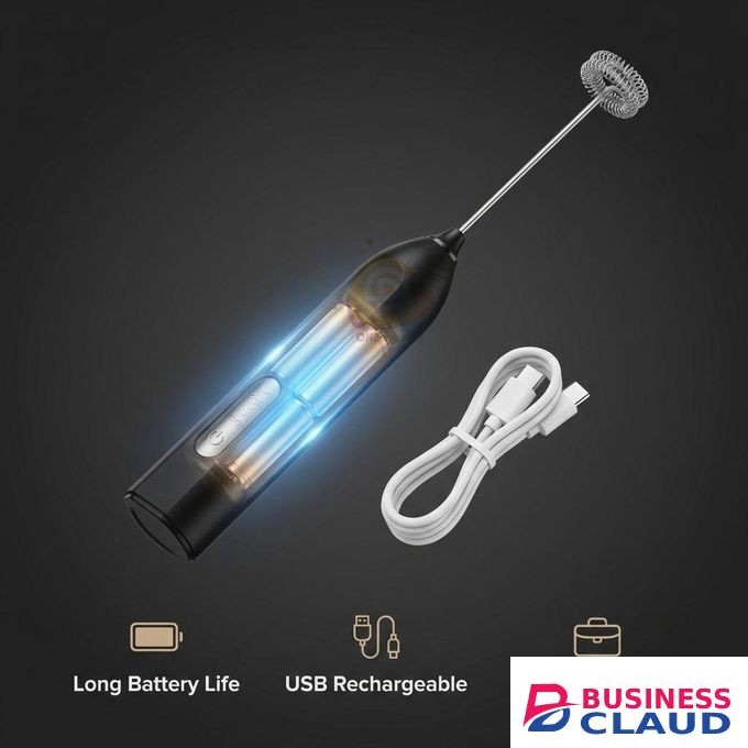 Electric Milk Frother Handheld Mixer Foam Maker Wireless Blender Rechargeable High Efficiency for Coffee Cappuccino Matcha Chocolate Egg Mixer 365-Days Warranty