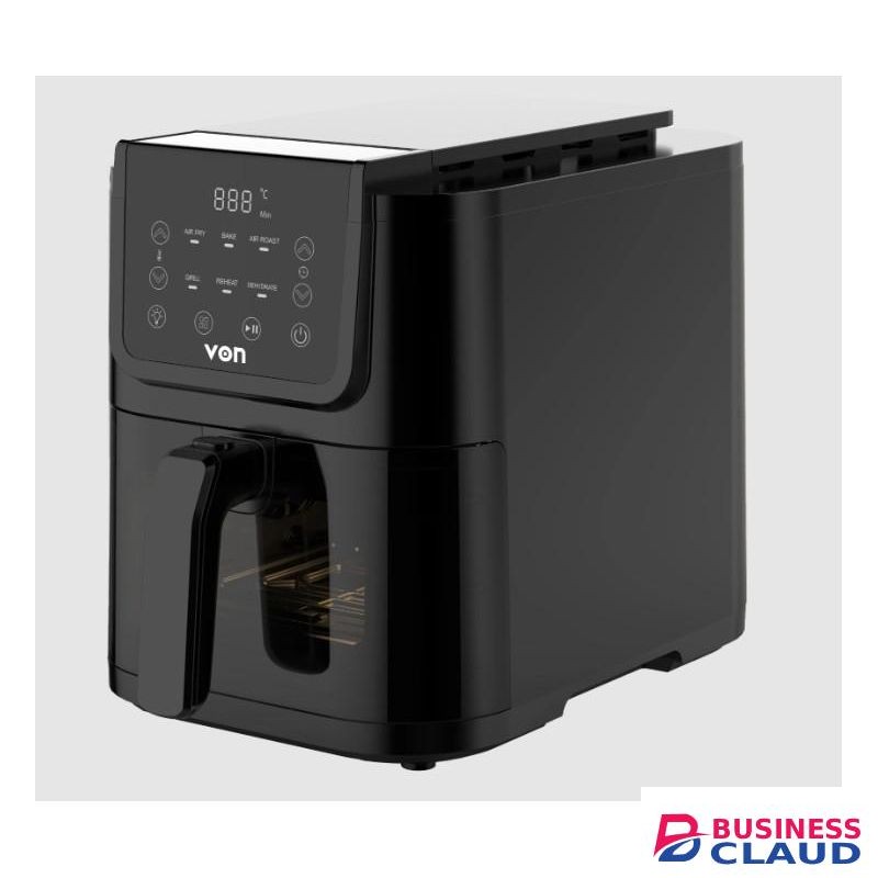 VON VAF050DSTK Slim Airfryer - 5L, Black (1YR WRTY)