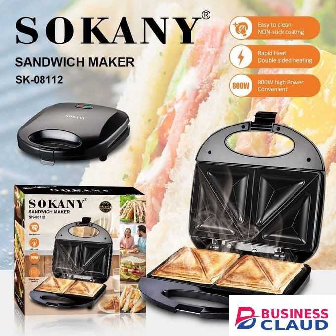 Sokany Sokany-Electric Sandwich Maker Non Stick Plates Fast Heating Compact Kitchen Appliance for Toasted Bread Panini Grilled Snacks Home Office Breakfast Maker