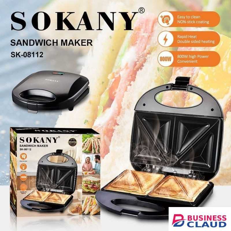 Sokany Sokany-Electric Sandwich Maker Non Stick Plates Fast Heating Compact Kitchen Appliance for Toasted Bread Panini Grilled Snacks Home Office Breakfast Maker