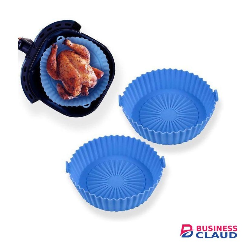 2PCS Reusable Silicone Air Fryer Pot – Non-Stick Heat-Resistant Basket Liner for Air Fryers – Dishwasher Safe