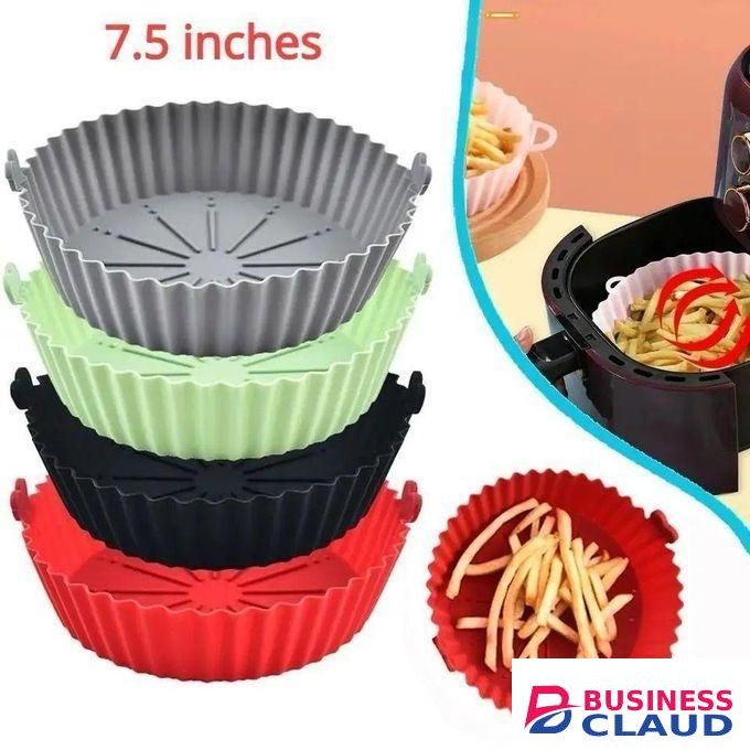 2PCS Reusable Silicone Air Fryer Pot – Non-Stick Heat-Resistant Basket Liner for Air Fryers – Dishwasher Safe