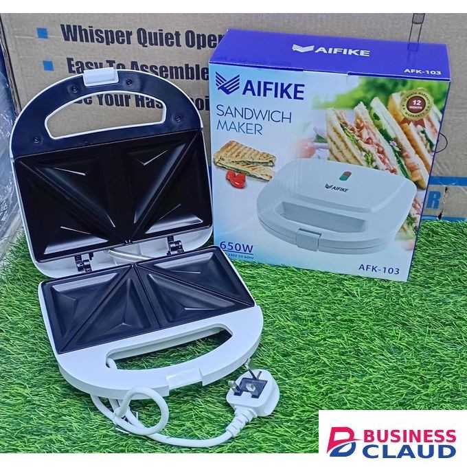AIFIKE 2-Slice Sandwich Maker – Non-Stick Plates – Fast Heating – Compact & Easy to Use