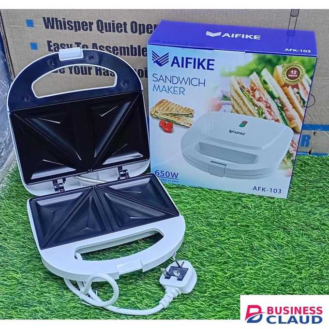AIFIKE 2-Slice Sandwich Maker – Non-Stick Plates – Fast Heating – Compact & Easy to Use