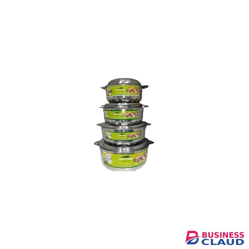 Happy Home 4pcs Stainless Steel Insulated Hot Pots