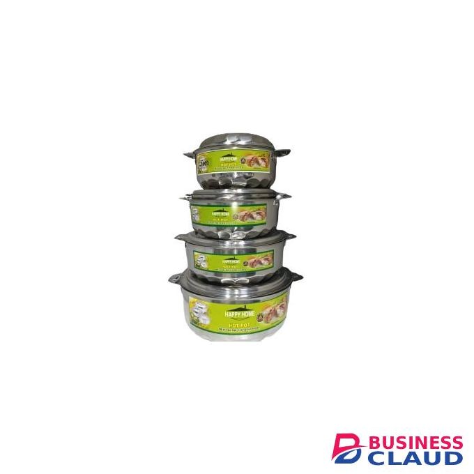 Happy Home 4pcs Stainless Steel Insulated Hot Pots