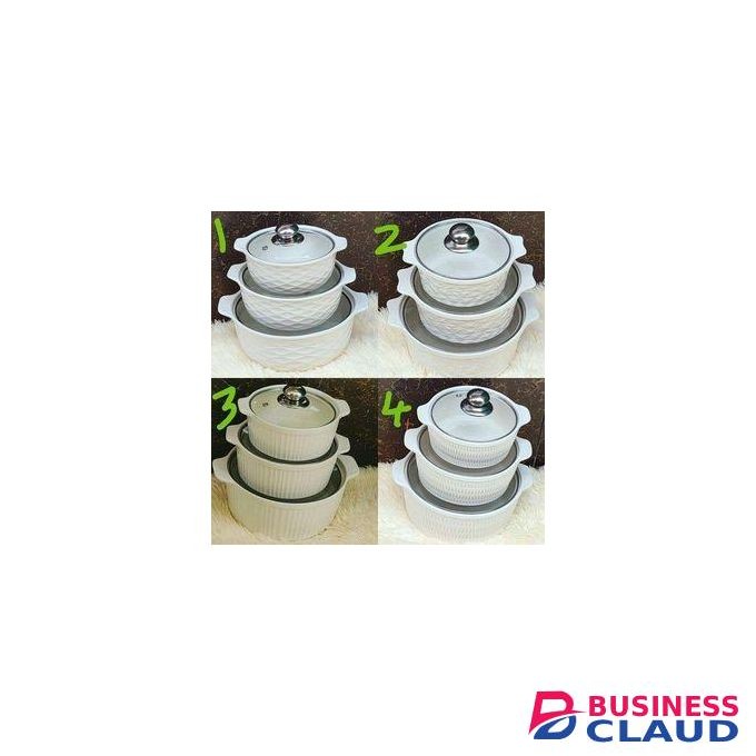 High Quality 3in1 Ceramic Soup Pots – Durable, Non-Toxic, Heat-Resistant Cookware for Healthy Cooking, 3L/2L/1L Capacity – Ideal for Kitchen, Restaurant, and Gifting