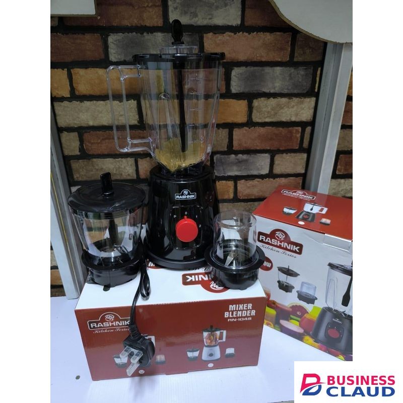 Rashnik 3-in-1 Blender 450W High Power Smoothie Maker, Food Processor & Grinder with Durable Stainless Steel Blades, Compact Kitchen Mixer for Fruits, Vegetables, Nuts, and Baby Food
