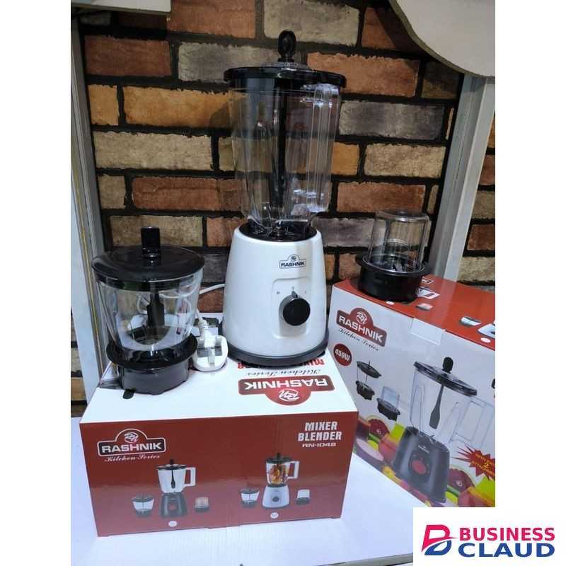 Rashnik 3-in-1 Blender 450W High Power Smoothie Maker, Food Processor & Grinder with Durable Stainless Steel Blades, Compact Kitchen Mixer for Fruits, Vegetables, Nuts, and Baby Food