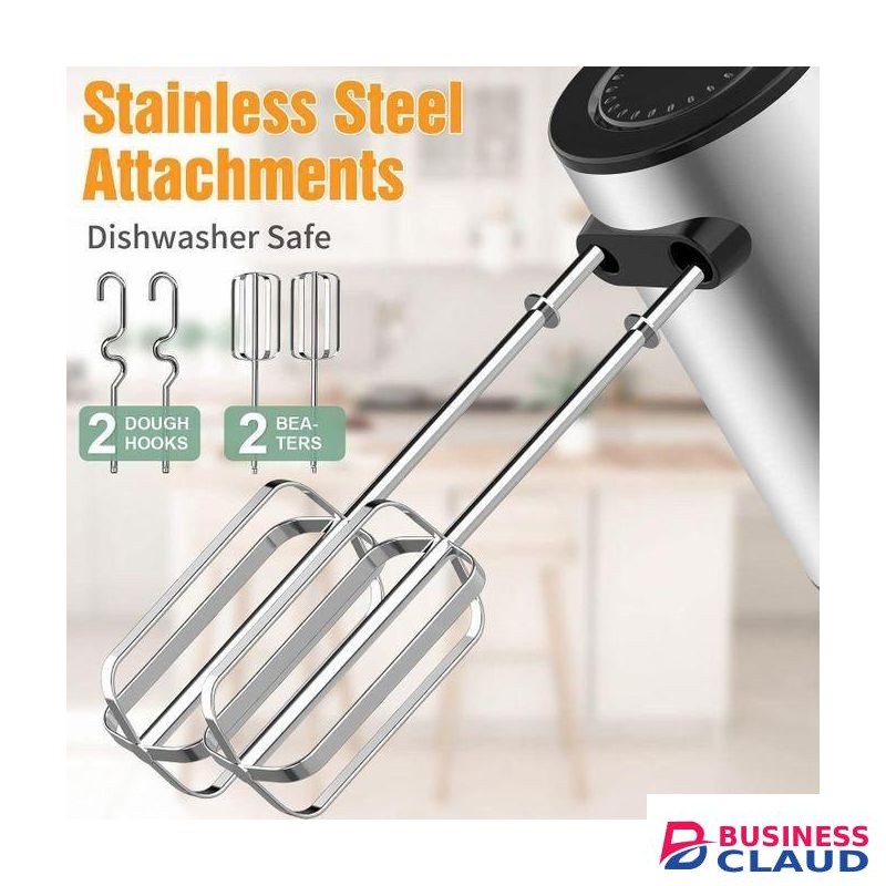 RAF Electric Hand Mixer with Stainless Steel Whisk, Dough Hook Attachment , for Baking Cakes, Whisking Eggs and Beating Dough