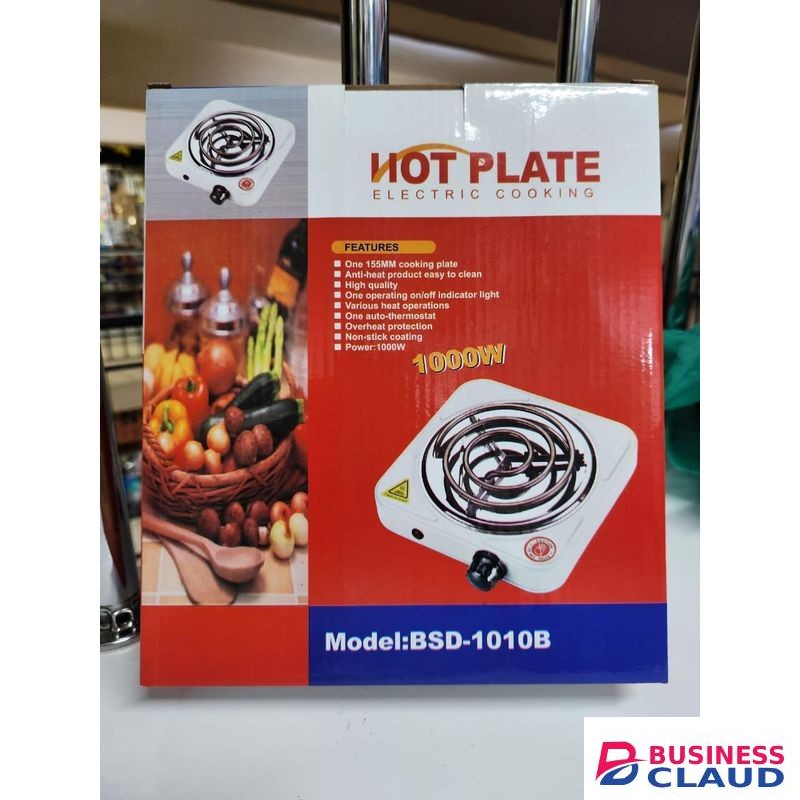 Single Coil Electric Hotplate 1000W Compact Portable Non Stick Cooking Appliance with Overheat Protection for Home and Office Use