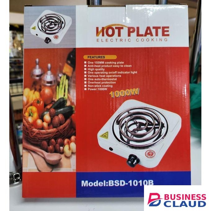 Single Coil Electric Hotplate 1000W Compact Portable Non-Stick High Performance Cooking Appliance Safe Overheat Protection Easy Clean Durable Design for Home and Travel Use