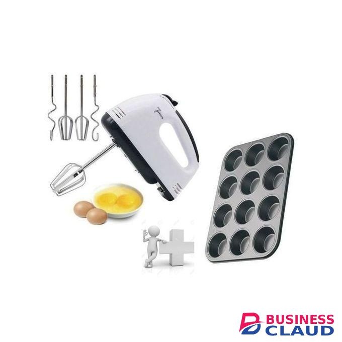 Scarlett Electric Hand Mixer + Free Non-Stick Cupcake Baking Tray