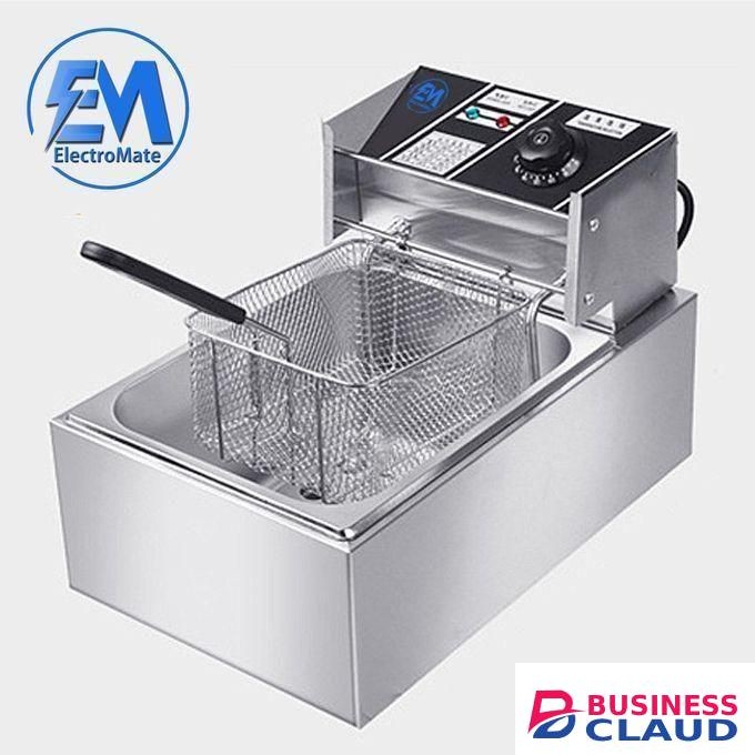 Em Electromate 6 LITRES STAINLESS STEEL 6L SINGLE TANK Energy Efficient Double Electric Chips /Chicken /MANDAZIS Deep Fryer Machine